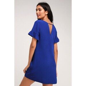 Lulus Chic Of Perfection Royal Blue Shift Dress - Size S
